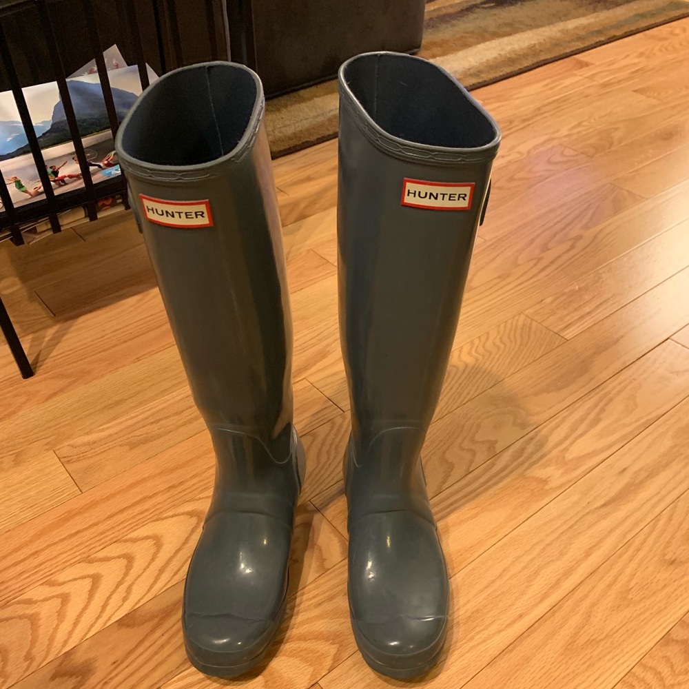 Hunter tall gray boots